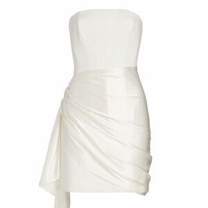 Cinq a Sept Kennith Side-tied strapless cocktail dress (white)